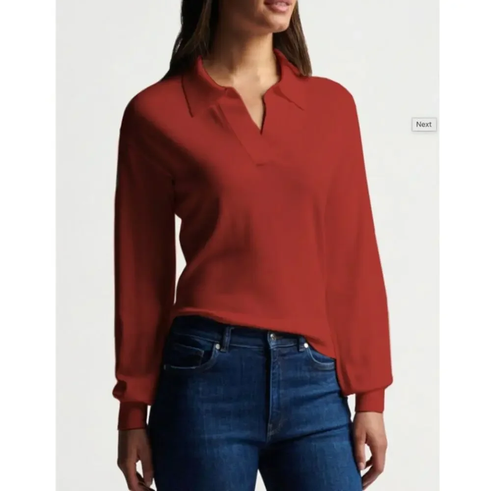 Peter Millar Goldie Collared Sweater Garnet Red Silk Blend Pullover Sz M Women's